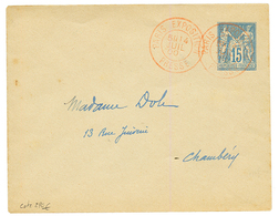 1900 Entier-Postal 15c SAGE Obl. PARIS EXPOSITION PRESSE En ROUGE Pour CHAMBERY. Rare. Superbe. - Autres & Non Classés