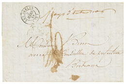 1844 "PAYS D' OUTREMER" Manus. + T.15 LES SABLES Sur Lettre Avec Texte De La MARTINIQUE Pour BORDEAUX. RARE. TTB. - Schiffspost