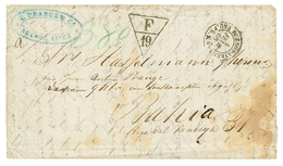 1868 Trés Rare Marque D' échange F/19 + BUENOS-AYRES PAQ FR K N°1 + Taxe "380" Sur Lettre(pd) De BUENOS-AIRES Pour BAHIA - Correo Marítimo