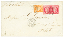 1876 Paire 80c CERES + 40c SIEGE Obl. LE CAP HAITIEN PAQ FR D N°3 Sur Lettre Pour La FRANCE. RARE. TTB. - Maritime Post