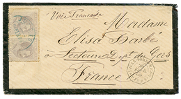 1886 PORTO RICO 5c(x2) + ST JEAN-PORTO-RICO P. FR. B N°4 Sur Enveloppe Pour La FRANCE. Trés RARE. Superbe. - Correo Marítimo