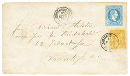 1880 ENTIER POSTAL LEVANT Bureau AUTRICHIEN 10 Soldi + FRANCE 25c SAGE Obl. CONSTANTINOPLE TURQUIE Pour FRANKFURT. TTB. - Other & Unclassified