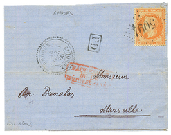 RHODES : 1869 40c(n°31) Obl. GC 5094 + RHODES TURQUIE Sur Lettre Incomplète. Rare. TB. - Andere & Zonder Classificatie