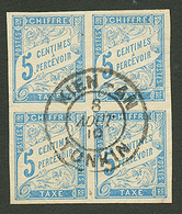 INDOCHINE : COLONIES GENERALES Bloc De 4 Du 5c TAXE Obl. KIEN-AN TONKIN. RARE. Superbe. - Andere & Zonder Classificatie