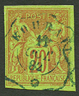 COLONIES GENERALES 20c SAGE TTB Margé Obl. Cachet Ondulé BOURAIL. RARE. TTB. - Otros & Sin Clasificación