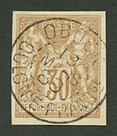 OBOCK : COLONIES GENERALES 30c SAGE Obl. OBOCK COLONIE-FRANCse. RARE. Superbe. - Otros & Sin Clasificación