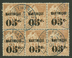 MARTINIQUE : Bloc De 6 Du 05c S/ 30c Oblitéré. RARE En Multiple. Superbe. - Altri & Non Classificati