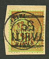 TAHITI : 5c S/ 20c (n°4) Surcharge RENVERSEE Obl. Sur Fragment. Signé SCHELLER. Superbe. - Andere & Zonder Classificatie