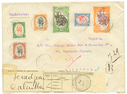 COTES DES SOMALIS - CENTRE RENVERSES : 1907 4c + 2F + 4 Timbres Avec Variété CENTRE RENVERSE (30c + 40c+ 50c + 1F) Sur E - Other & Unclassified