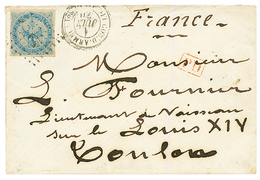 1870 20c AIGLE Obl. ANCRE + CORR. D' ARM. LIG. A PAQ FR N°1 Sur Enveloppe Avec Texte Daté "CAYENNE" Pour TOULON. Tarif M - Sonstige & Ohne Zuordnung