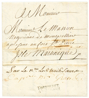 1752 Cachet D' Achemineur "I. DUFOREST/ A BORDEAUX" Au Verso D'une Lettre Avec Texte De MONTPELLIER Pour LA MARTINIQUE.  - Autres & Non Classés