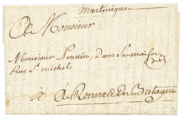 1753 Marque Manuscrite MARTINIQUE (JAMET N°1) Sur Lettre Avec Texte Pour RENNES. Trés Rare. Superbe. - Other & Unclassified