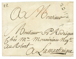 1778 Cachet FRANCE + Marque De La Petite Poste De BORDEAUX Sur Lettre Avec Texte De BORDEAUX Pour LE ROBERT En MARTINIQU - Other & Unclassified