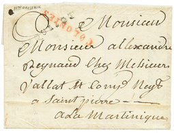 1788 Cachet Rare PAQUEBOT + COLONIES Rouge Sur Lettre Avec Texte Daté "MARSEILLE" Pour La MARTINIQUE. RARE. TB. - Andere & Zonder Classificatie