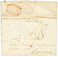 Seconde OCCUPATION ANGLAISE (1794 - 1802): 1799 Taxe "1/8" Sur Lettre Avec Texte Daté "FORT ROYAL" Pour LONDRES. RARE. T - Other & Unclassified