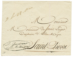 1831 Marque De Franchise LE GOUVERNEUR DE LA MARTINIQUE (JAMET N°9) Sur Enveloppe Avec Texte Daté "FORT ROYAL" Pour ST P - Other & Unclassified