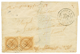 "Marque Manuscrite RIVIERE PILOTE" : 1868 Superbe Paire 10c AIGLE Obl. Plume + MQE + MARTINIQUE PETIT-BOURG + Marque Man - Otros & Sin Clasificación