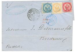 MARTINIQUE : 1870 AIGLE 20c+ 40c + 80c(pd) Sur Lettre De ST PIERRE Pour BORDEAUX. Double Port. TB. - Autres & Non Classés