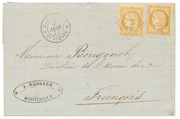 1872 CG 10c CERES (n°11) TTB Margés Obl. MQE + MARTINIQUE ST PIERRE Sur Lettre Avec Texte Pour FRANCOIS. RARE. Superbe. - Andere & Zonder Classificatie