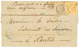 "Marque Manuscrite BASSE POINTE" : 1875 CG CERES 30c + 40c(pd) Obl. Plume + MQE + Marque Manuscrite "BASSE POINTE 10 Fev - Autres & Non Classés