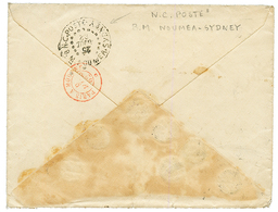 NLLE CALEDONIE - AMBULANT MARITIME : 1882 Rarissime Cachet N.C POSTE B.M NOUMEA-SYDNEY Au Verso D'une Lettre Avec 25c SA - Other & Unclassified