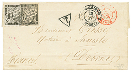 1885 NLLE CALEDONIE NOUMEA Sur Lettre Taxée En FRANCE Avec TAXE Noir 20c + 30c Obl. AOUSTE. Superbe. - Other & Unclassified