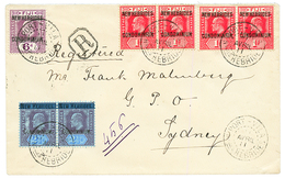 NLLES HEBRIDES : 1911 1d(x4)+ 2 1/2d(x2) + 6d Obl. PORT-VILA NLLES HEBRIDES Sur Env. RECOM. Pour SYDNEY. TB. - Andere & Zonder Classificatie