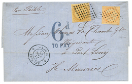 REUNION : 1865 AIGLE 10c + 40c + Taxe 6d/ TO PAY Sur Lettre De ST DENIS Pour L' ILE MAURICE. Superbe. - Other & Unclassified