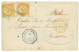 REUNION : 1868 10c AIGLE(x2) + CORR. D' ARMEES ST DENIS Sur Enveloppe Pour La FRANCE. TB. - Sonstige & Ohne Zuordnung