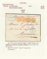 1864 AIGLE Paire 10c + Paire 40c Tous TTB Margés Obl. GOR + SENEGAL ET DEP. GOREE Sur Lettre Pour BORDEAUX. Double Port  - Sonstige & Ohne Zuordnung