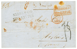 1852 SYDNEY C.B/ SHIP LETTER + COLONIES ART.13 Sur Lettre Avec Texte (incomplet) Daté De ST PIERRE Pour MORLAIX. RARE. T - Sonstige & Ohne Zuordnung