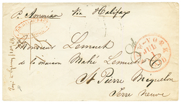 "PAYE à SYDNEY 1F" : 1856 ""PAYE à SYDNEY Fr 1.00 + Signature" + Taxe Anglaise 8d Sur Enveloppe De NEW YORK Pour ST PIER - Other & Unclassified