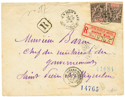 1893 GUADELOUPE 25c(x2) Sur Env. RECOMMANDEE Via BOSTON Pour ST PIERRE ET MIQUELON. TTB. - Andere & Zonder Classificatie