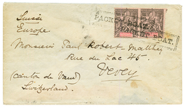 1897 OCEANIE 25c(x2) Obl. PACKET BOAT Sur Enveloppe Pour La SUISSE. Verso, AUCKLAND. TTB. - Andere & Zonder Classificatie