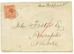 ANTIGUA : 1869 1d Canc. A02 On Complete PRINTED MATTER To NOVA-SCOTIA. Verso, ANTIGUA + ST THOMAS. Superb. - Antigua En Barbuda (1981-...)