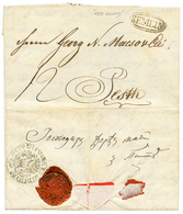 "BELGRAD Via SEMLIN : 1838 Oval SEMLIN On DISINFECTED Entire Letter From BELGRAD To PEST. Verso, DISINFECTED WAX Seal. S - Other & Unclassified