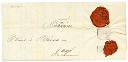 "VELES" : 1848 Rare ALEKSINAC WAX SEAL (n°1h)+ ZEMUN Wax Seal On Reverse Of Entire Letter From VELES To PEST. RARE. Vvf. - Other & Unclassified