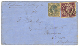 NEW SOUTH WALES / VICTORIA Combination : 1865 NSW 6d Canc. 65 + MOULAMEIN (verso) + VICTORIA 6d Canc. 1 On Envelope (1 F - Andere & Zonder Classificatie
