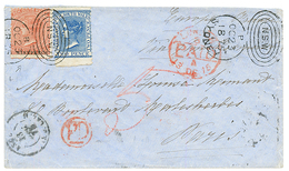 AUSTRALIA 1875 NEW SOUTH WALES 2d + NINE PENCE (rare) On Envelope From SYDNEY To FRANCE. Vvf. - Otros & Sin Clasificación