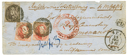 BELGIUM : 1859 10c + 40c(x2) Faults On Envelope From SPA To RUSSIA. HOLCOMBE Certificate (1992). Vf. - Other & Unclassified