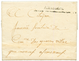 EGYPT - NAPOLEONIC Campaign : An 9 (1800) ALEXANDRIE On Entire Letter To MENOUF. RARE. Vf. - Autres & Non Classés