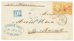 EGYPT - ALEP (SYRIA) Via RUSSIAN P.O ALEXANDRIA : 1864 FRANCE 10c + 40c Canc. GC 5080 + ALEXANDRIE EGYPTE + Boxed P.P (R - Autres & Non Classés