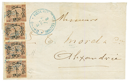 EGYPT : 1866 FIRST ISSUE 10 PARA (x4) Canc. CAIRO On Cover To ALEXANDRIA. DIENA Certificate (1978). Vvf. - Andere & Zonder Classificatie