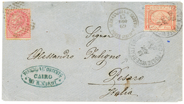 EGYPT : 1869 ITALY 40c Canc. 234 + ALESSANDRIA D' EGITTO + EGYPT 1P Canc. POSTE VICE REALI EGIZIANE CAIRO On Envelope To - Sonstige & Ohne Zuordnung