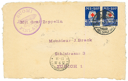 FINLAND - ZEEPELIN : 1930 2m20(x2) + Verso 1m10(x7) On Card Via ZEEPELIN To SWITZERLAND. Vvf. - Autres & Non Classés