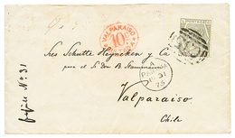 GB Used Abroad - PANAMA : 1875 GB 6d Canc. C35 + PANAMA On Envelope To VALPARAISO CHILE. Vvf. - Andere & Zonder Classificatie