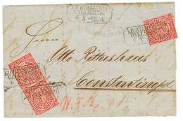 NDP To TURKEY : 1868 NDP 1g(x3) Canc. LICHTENSTEIN On Entire Letter Via WIEN To CONSTANTINOPLE. Vf. - Andere & Zonder Classificatie