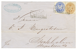 PRUSSIA To SWEDEN : 1865 2s + 3s Canc. STETTIN On Cover To STOCKHOLM (SWEDEN). Vvf. - Otros & Sin Clasificación