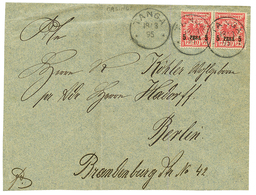 DOA - MASINDE Precursor : 1895 5p On 10pf(x2) Canc. TANGA 18.3 95 On Envelope From MASINGE To BERLIN. MASSINDE POST OFFI - Duits-Oost-Afrika