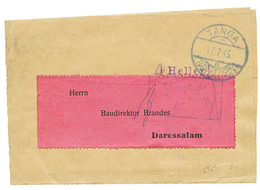 DOA : 1915 "4" HELLER + TANGA On Printed Matter To DARESSALAM. Vf. - German East Africa